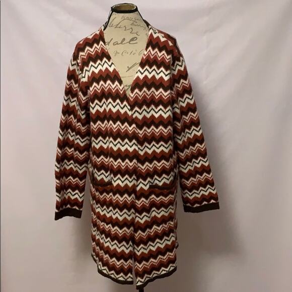 ASHLEY STEWART AZTEC PRINT CARDIGAN TUNIC SZ 22/24 - Picture 2 of 9